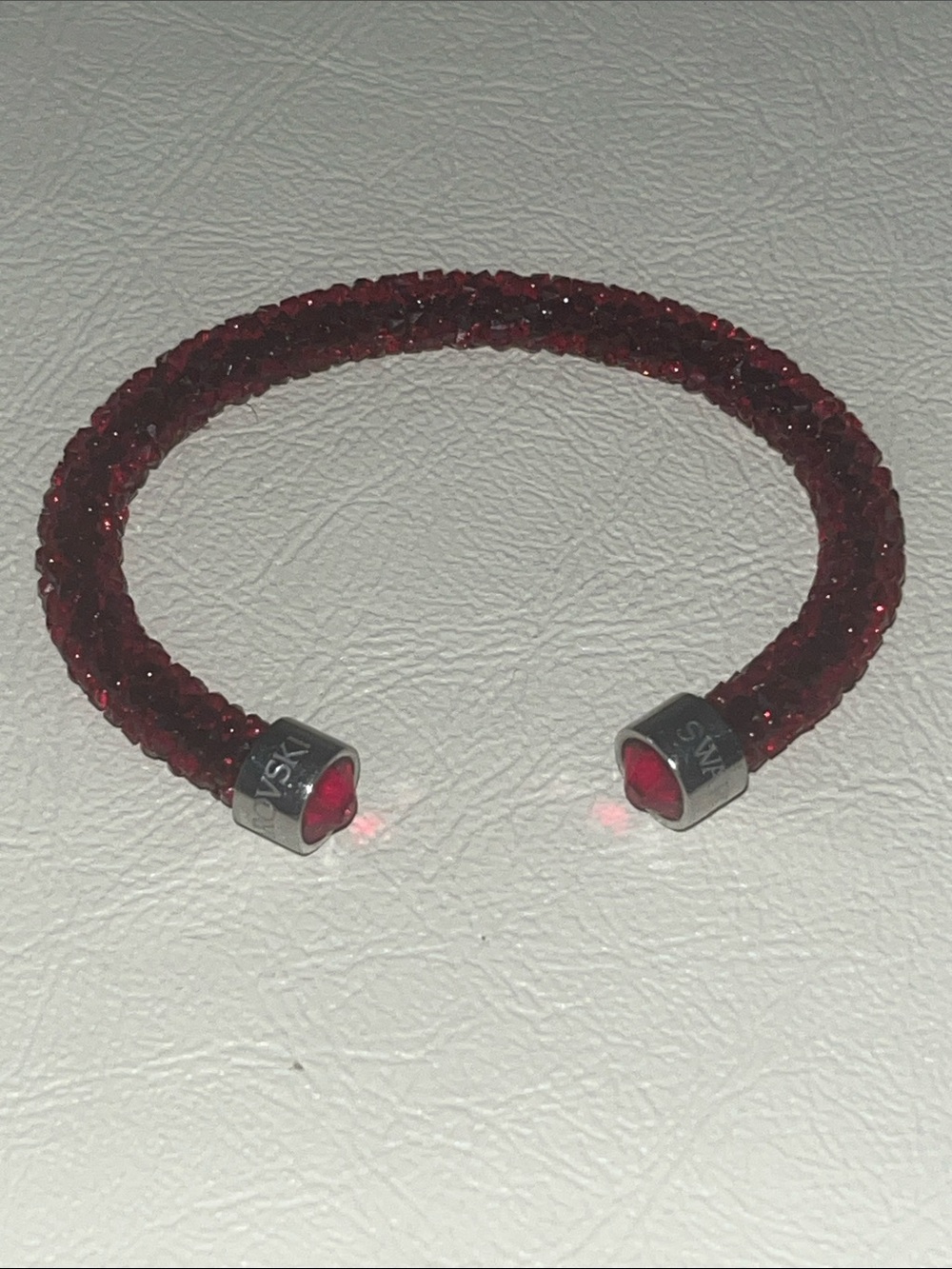 Swarovski Sparkling Red and black Crystal Open Cuff Bracelet